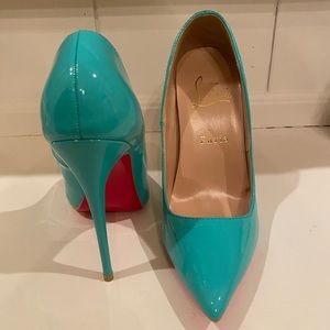 Christian Louboutin So Kate 120 patent- pacific blue